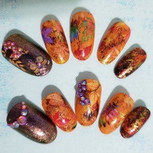 Medium Oval "Falling Leaves "